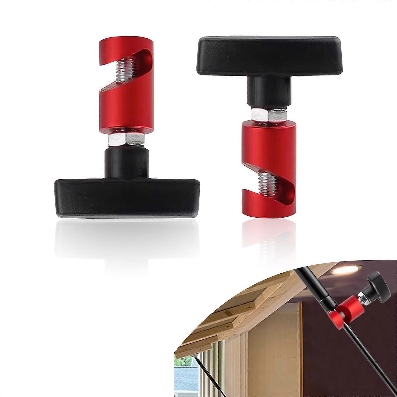 2 PCS Car Hood Support Rod Replacements with Durable Metal Strut Clamp for Secure Engine Lift – Red