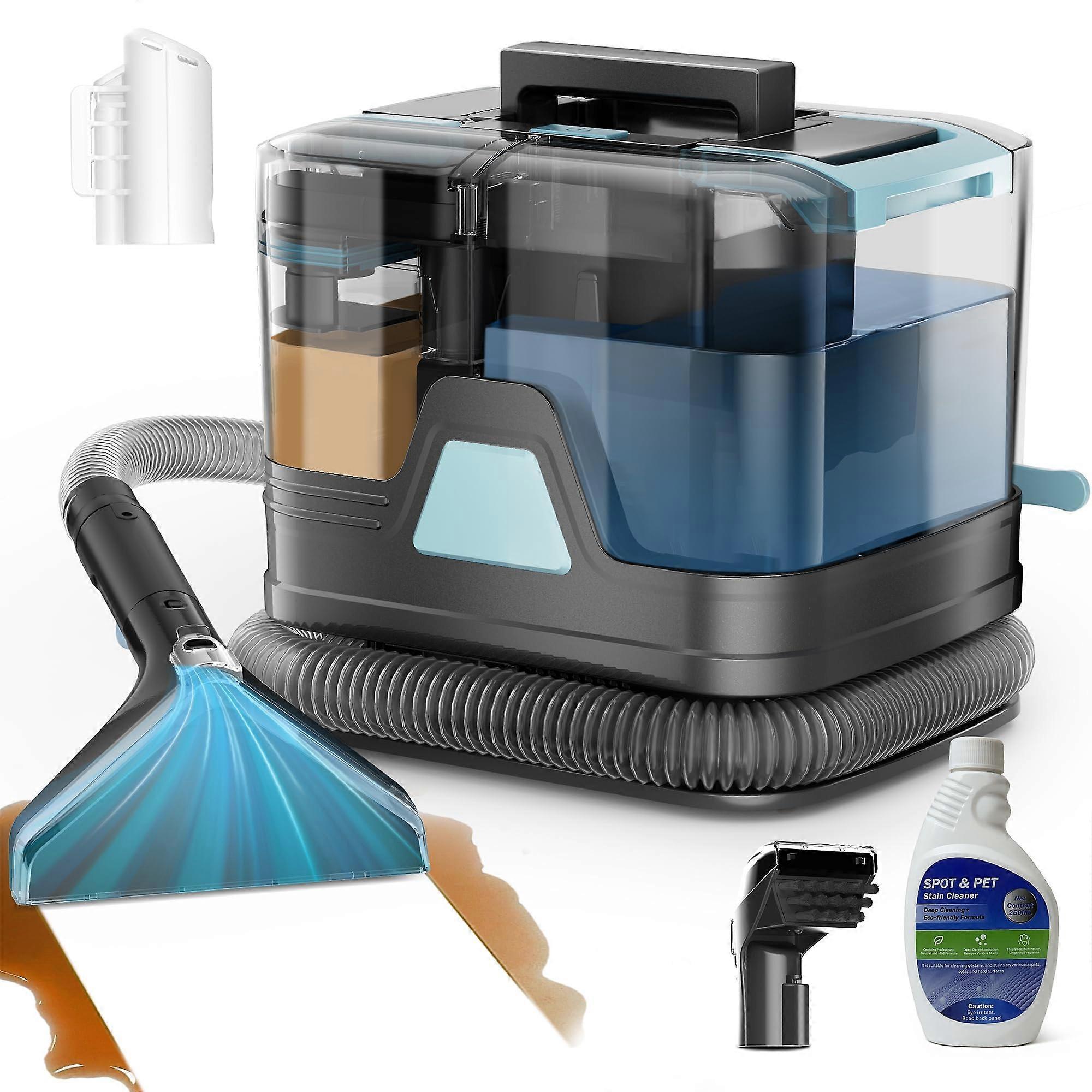 C8 Portable Carpet Upholstery Cleaner with Powerful 18KPa Suction for Pet Stains and Car Seats Cyan