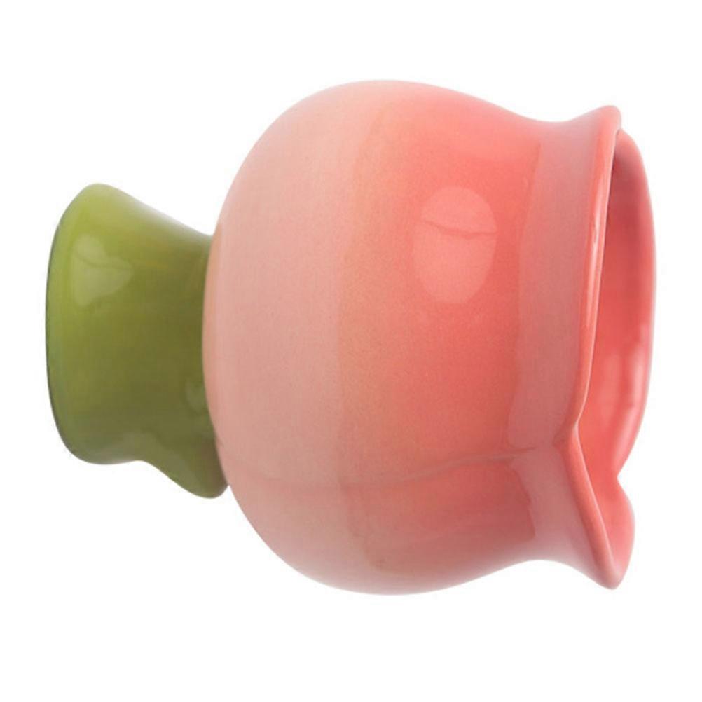 Ceramic Tulip Ice Cream Cup with Floral Pattern for Kitchen Use