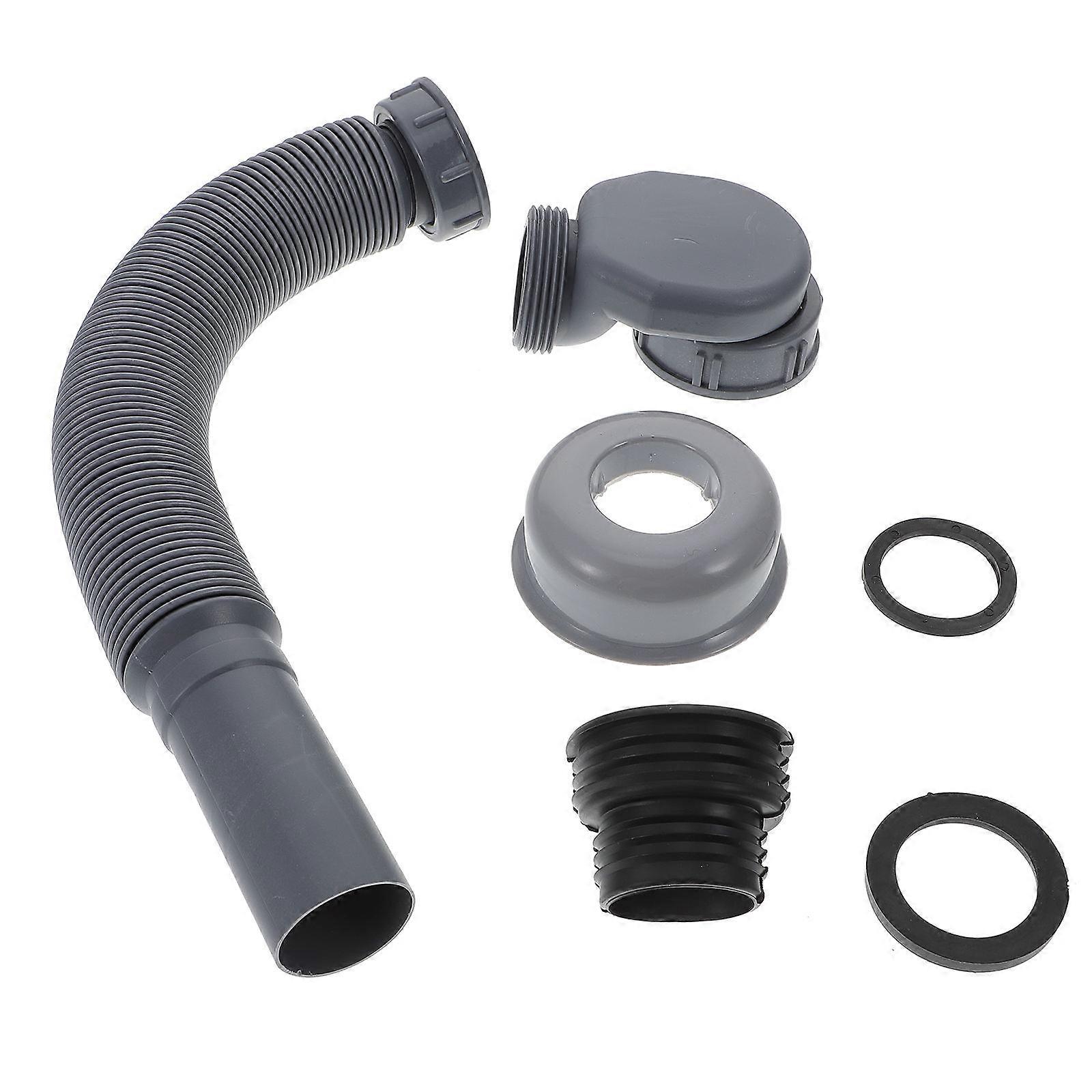 Cylindrical Washbasin Drainpipe 1 Set Flexible Bathroom Sink Pipe Designed For Home Use Easy To Install Durable Functionality