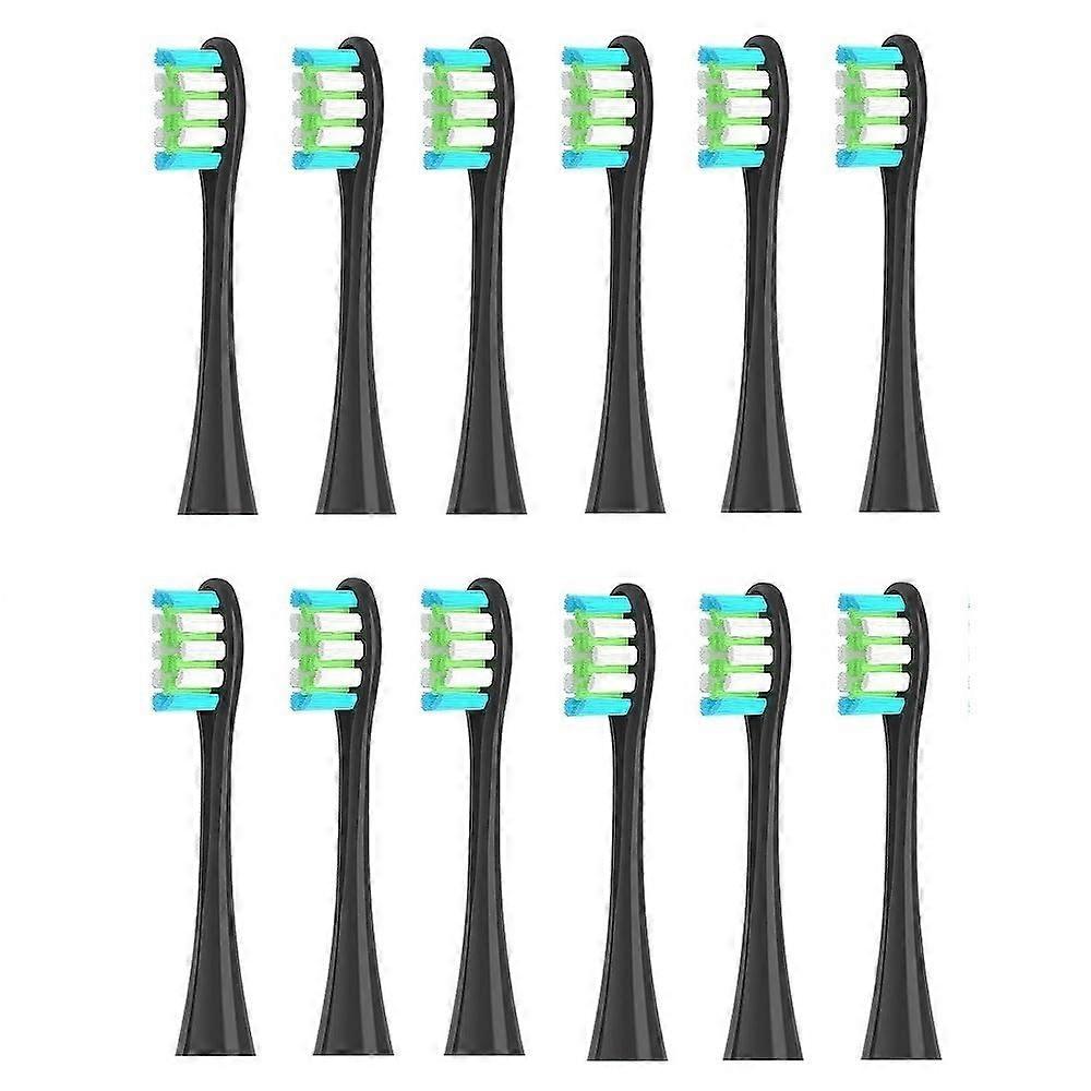 Electric Toothbrush Replacement Heads 12 Pack Sonic Soft Bristles Black for Oclean