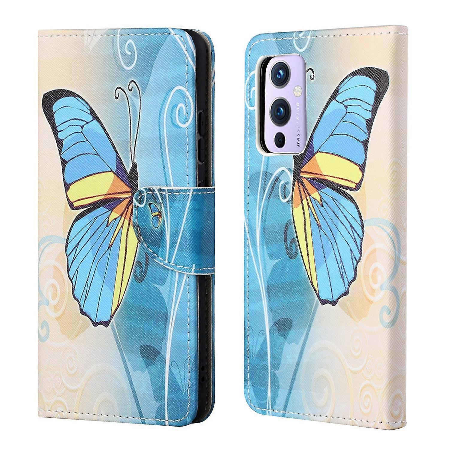Wallet Stand Design Pattern Printing Cross Texture Leather Case for OnePlus 9 (EU/US Version)