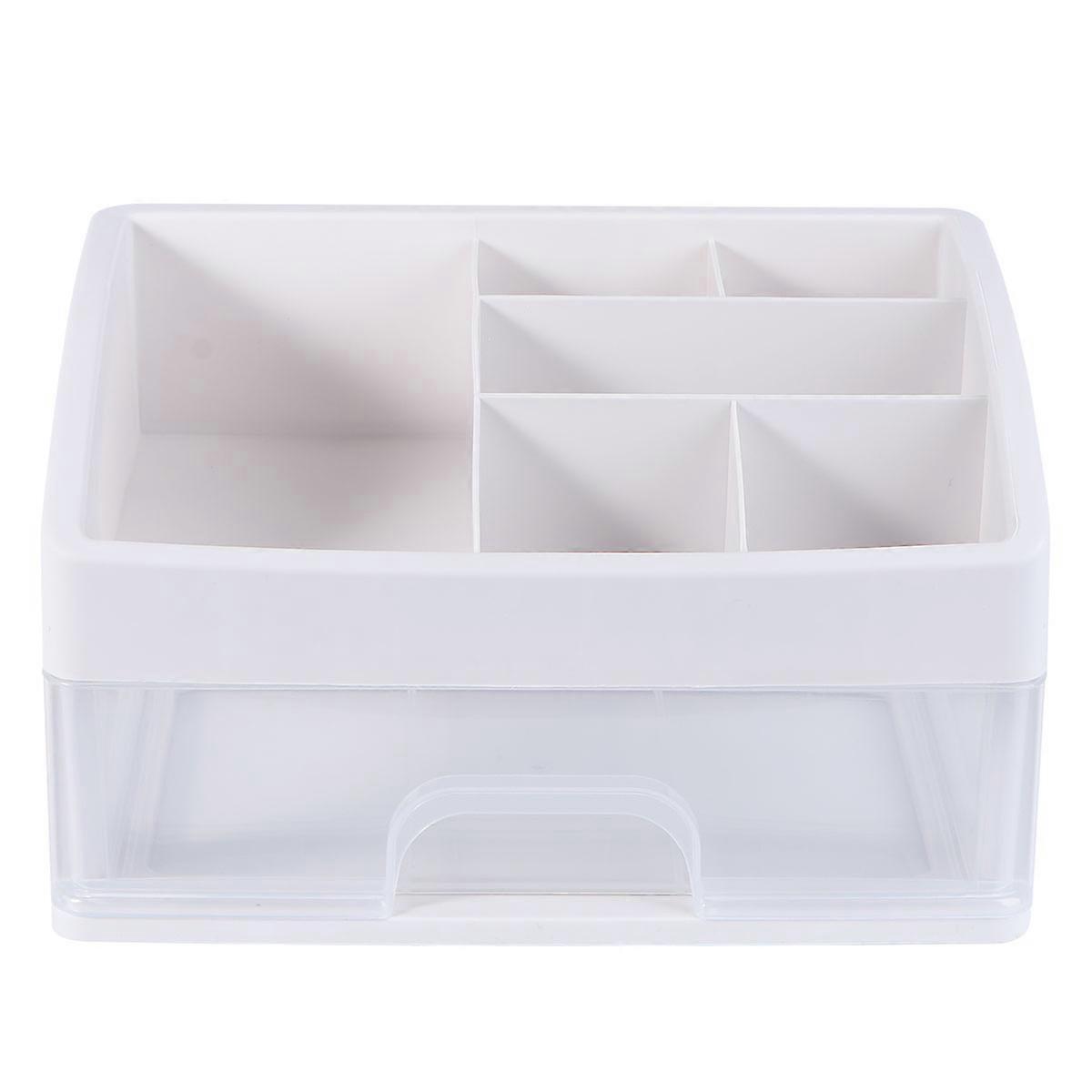Cosmetics Box Plastic Makeup Container for Storage 3Pcs White Transparent