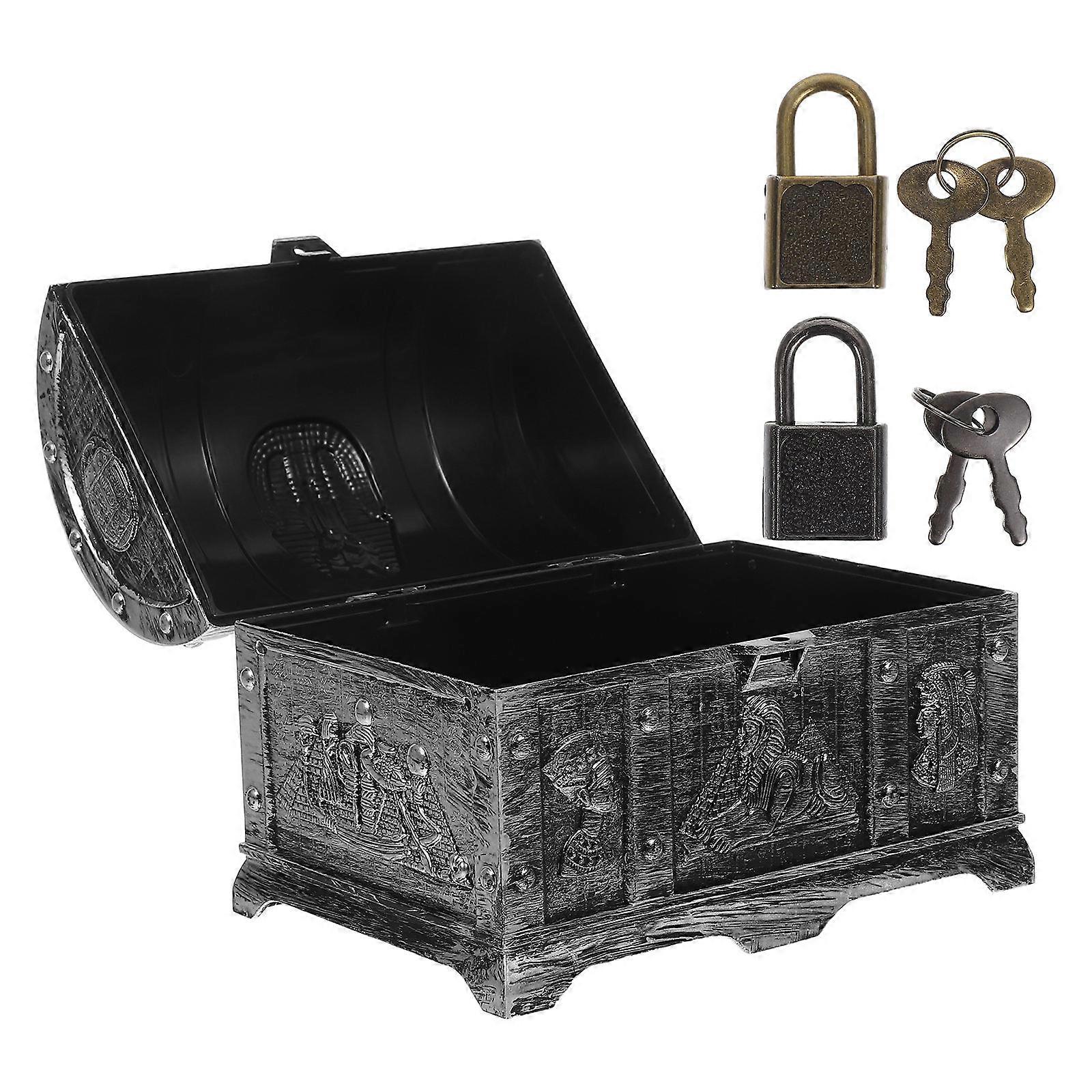 Decorative Boxes With Lids Plastic Treasure Chest For Home Decoration 1Pack