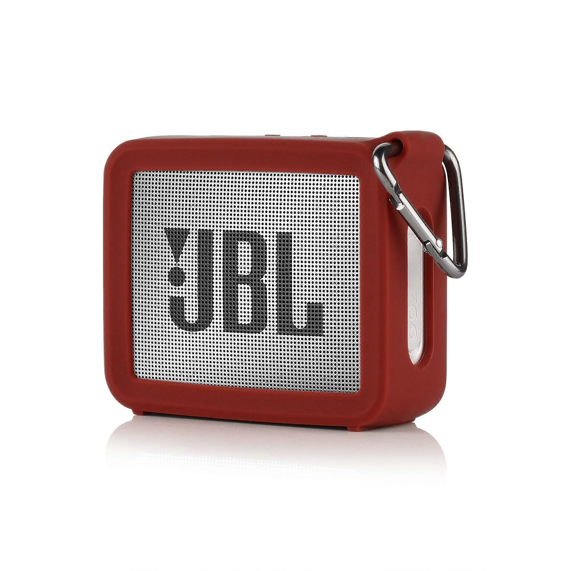 Protective Silicone Case with Hook, ShockAbsorbing Waterproof Speaker Cover Red for JBL GO 2 Ref:4712