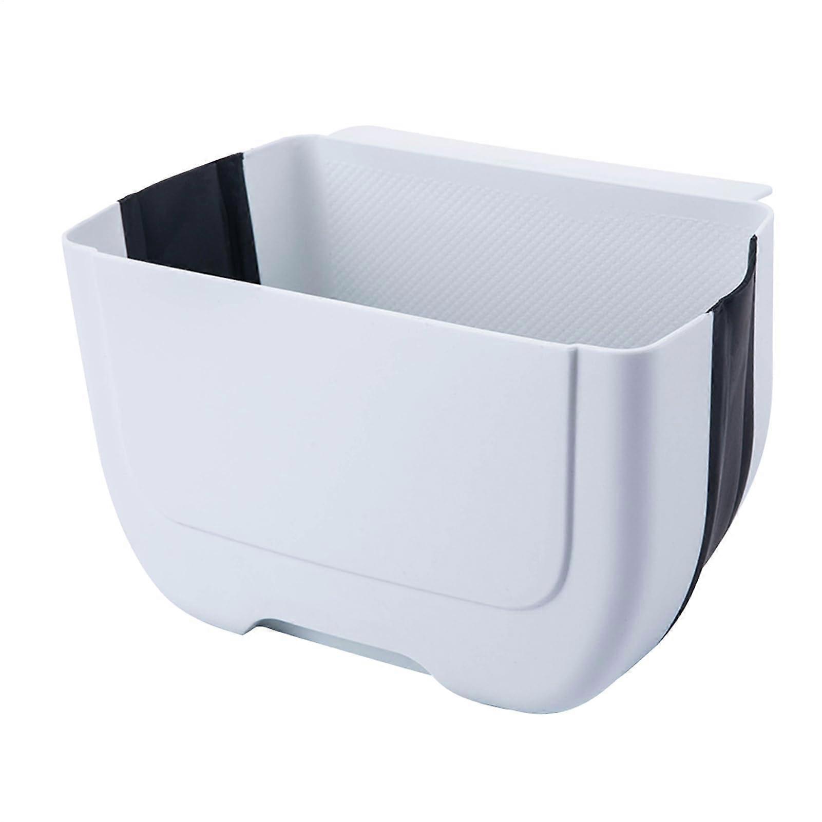 Wall Mounted Folding Trash Can for Kitchen, SpaceSaving OvertheDoor Garbage Bin Black and White