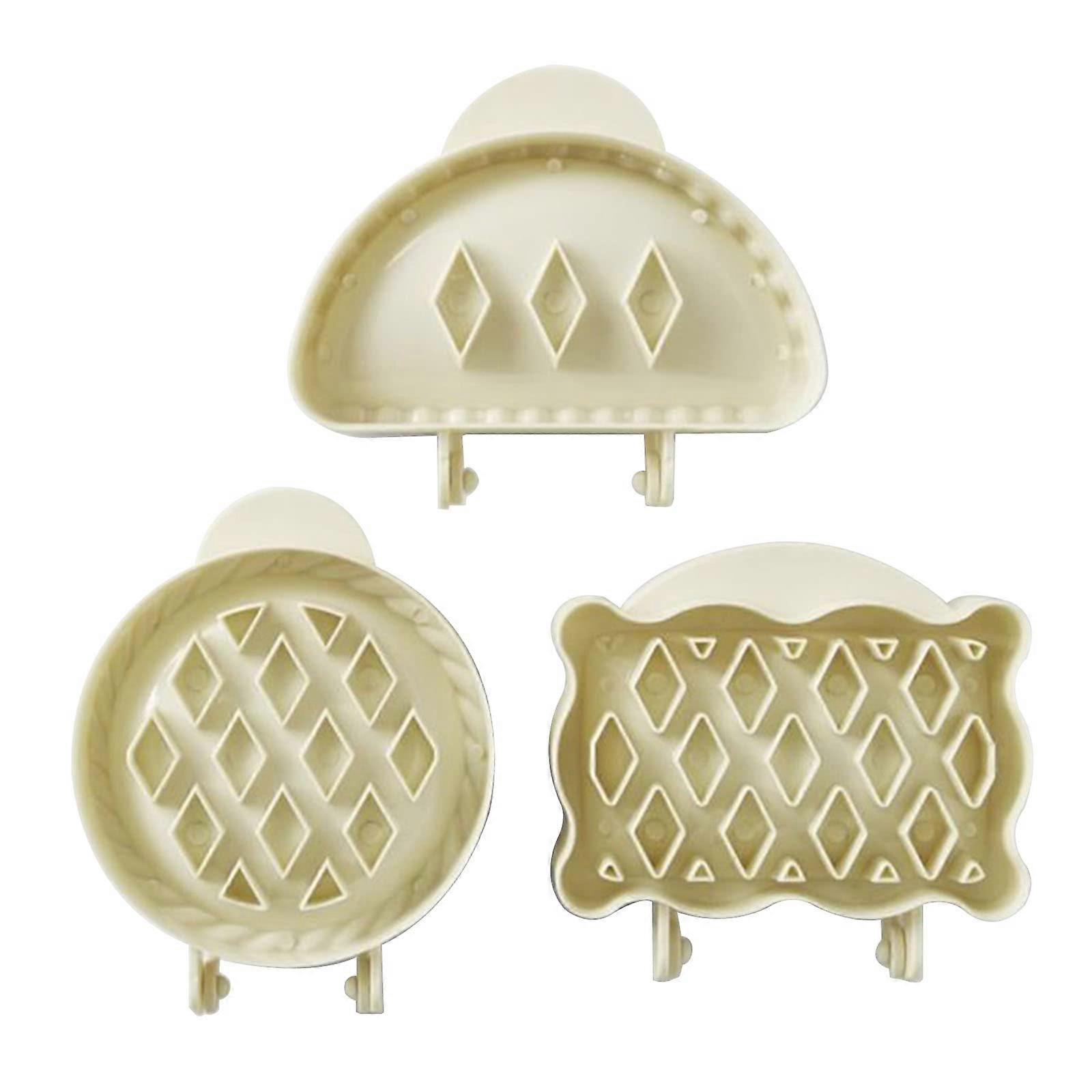 3Pcs Halloween Pie Press Mold Set with Round SemiCircle Rectangle Shapes for Christmas Cookie Baking