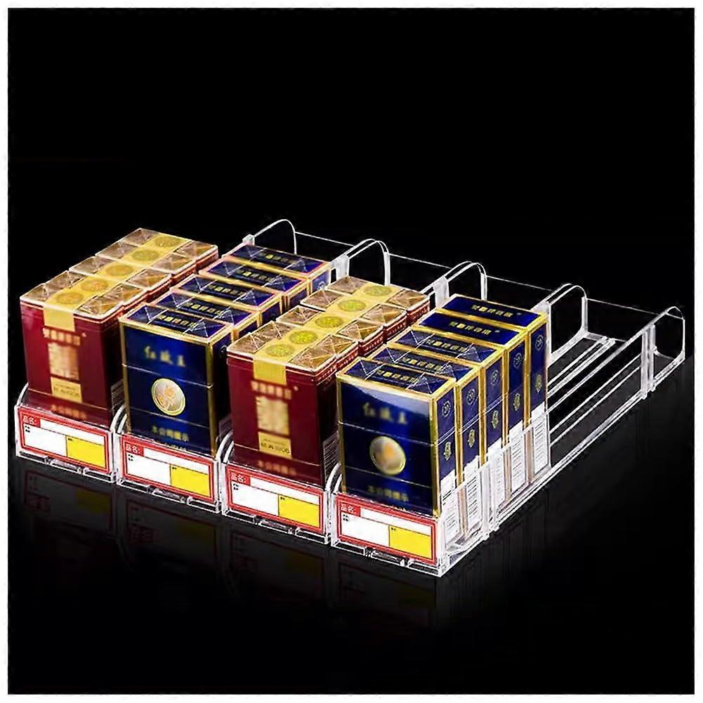 20pcs Transparent Acrylic Cigarette Display Rack, SpringLoaded Shelf Organizer 6x32cm