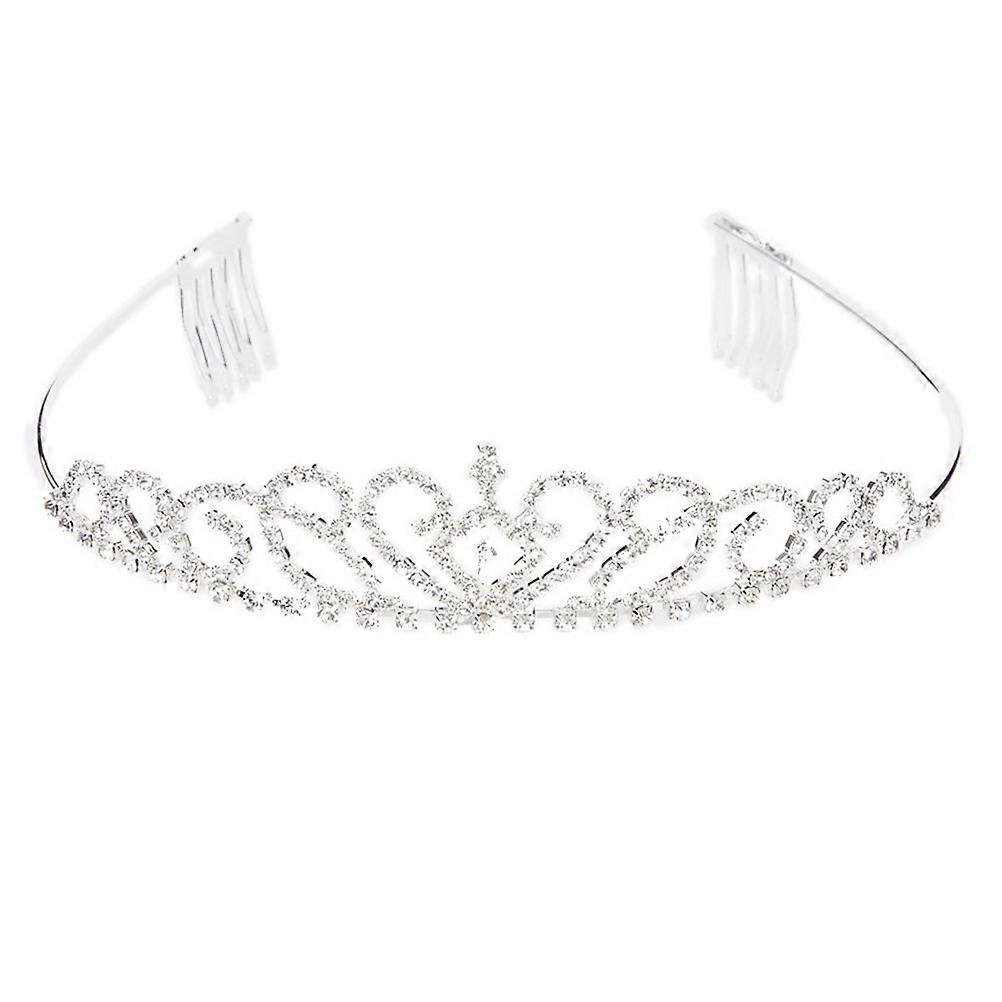 Water Drill Crown Bridal Hair Loop for Wedding Usage Silver