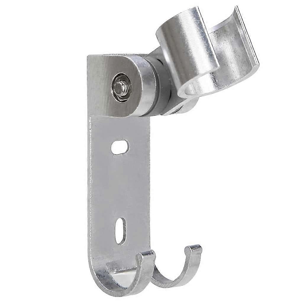 Shower Head Holder 180° Adjustable Wall Mount Bracket with Towel Hook No Drilling Chrome