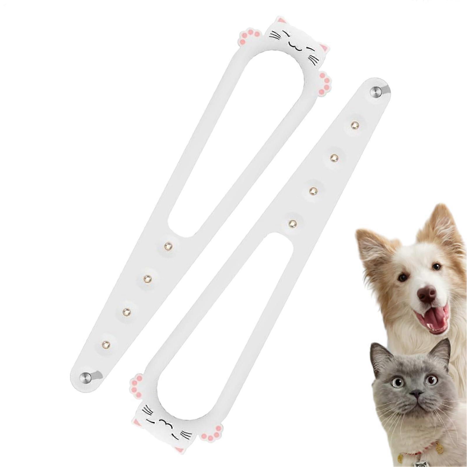 Cat Door Latch  Dog Proof Cat Access with 7 Adjustable Positions, No Tool Install, White