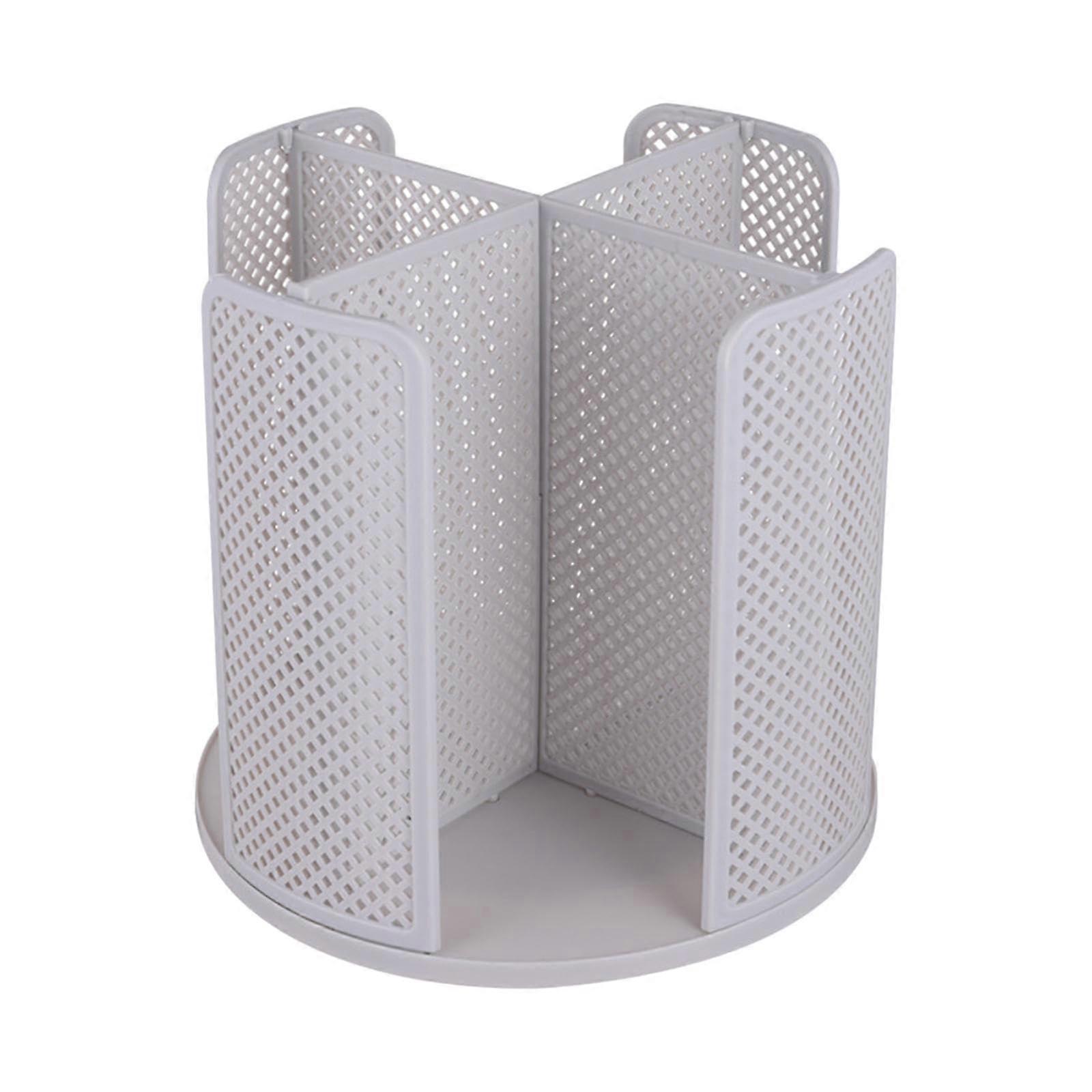 Cup Holder Organizer with 4 Compartments, 360° Rotating Base, Clear View for Coffee Cups, Grey