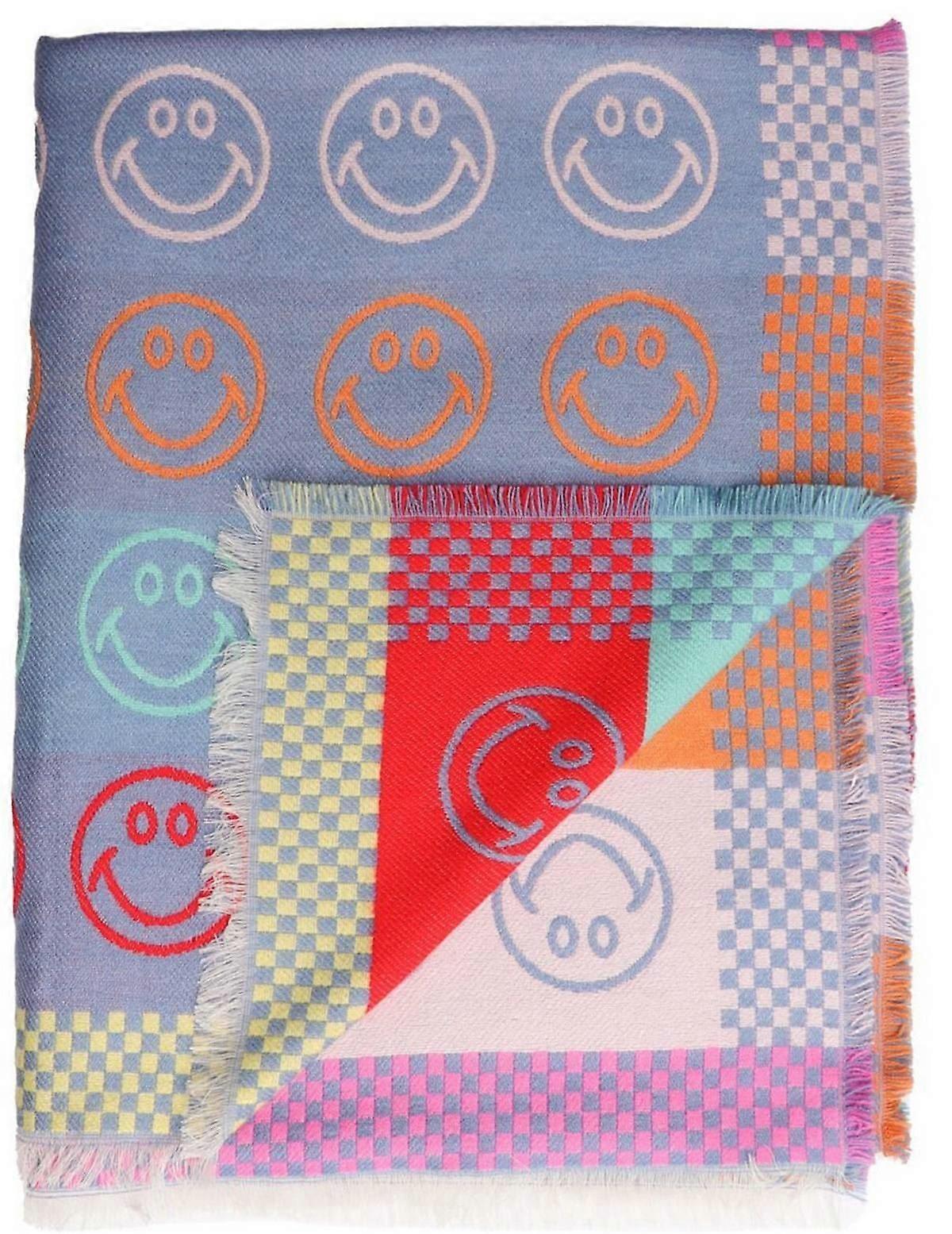 Zelly Smiley Faces Scarf - Blue