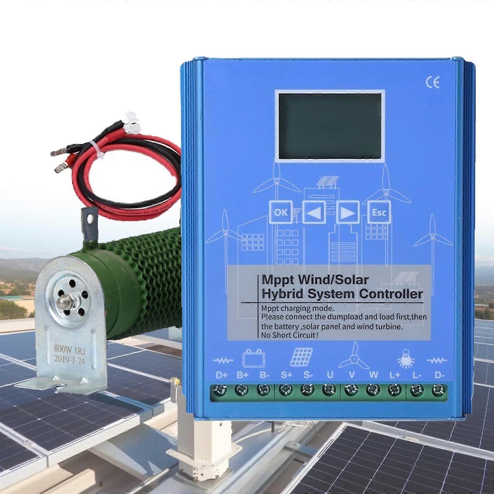 Wind Solar Hybrid Charge Controller 12V/24V/48V MPPT Boost Charging with FiveLayer Protection 15000W