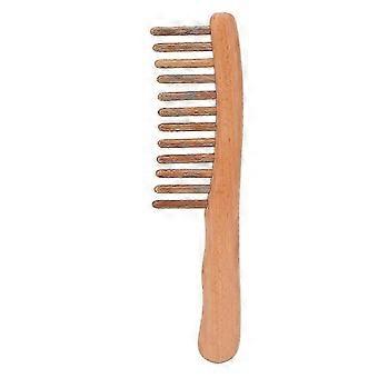 Haarkamm 12 Zähne Holz breiter Zahn runde Spitze Kopf Kopfhautmassage für Nacken Schulter
