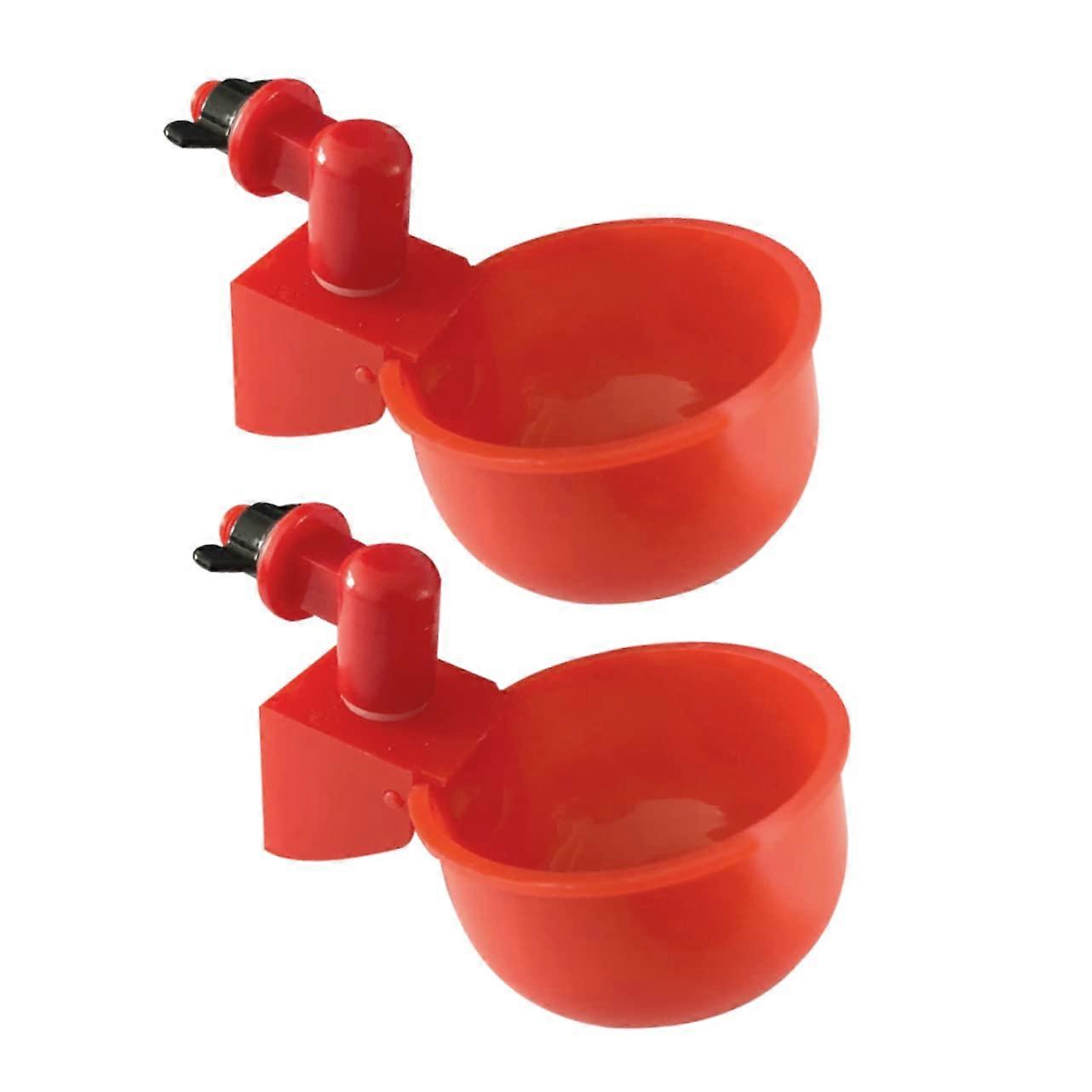 2pcs Automatic Chicken Water Feeder Cups for Poultry and Bird Coop Wide Application Easy Clean