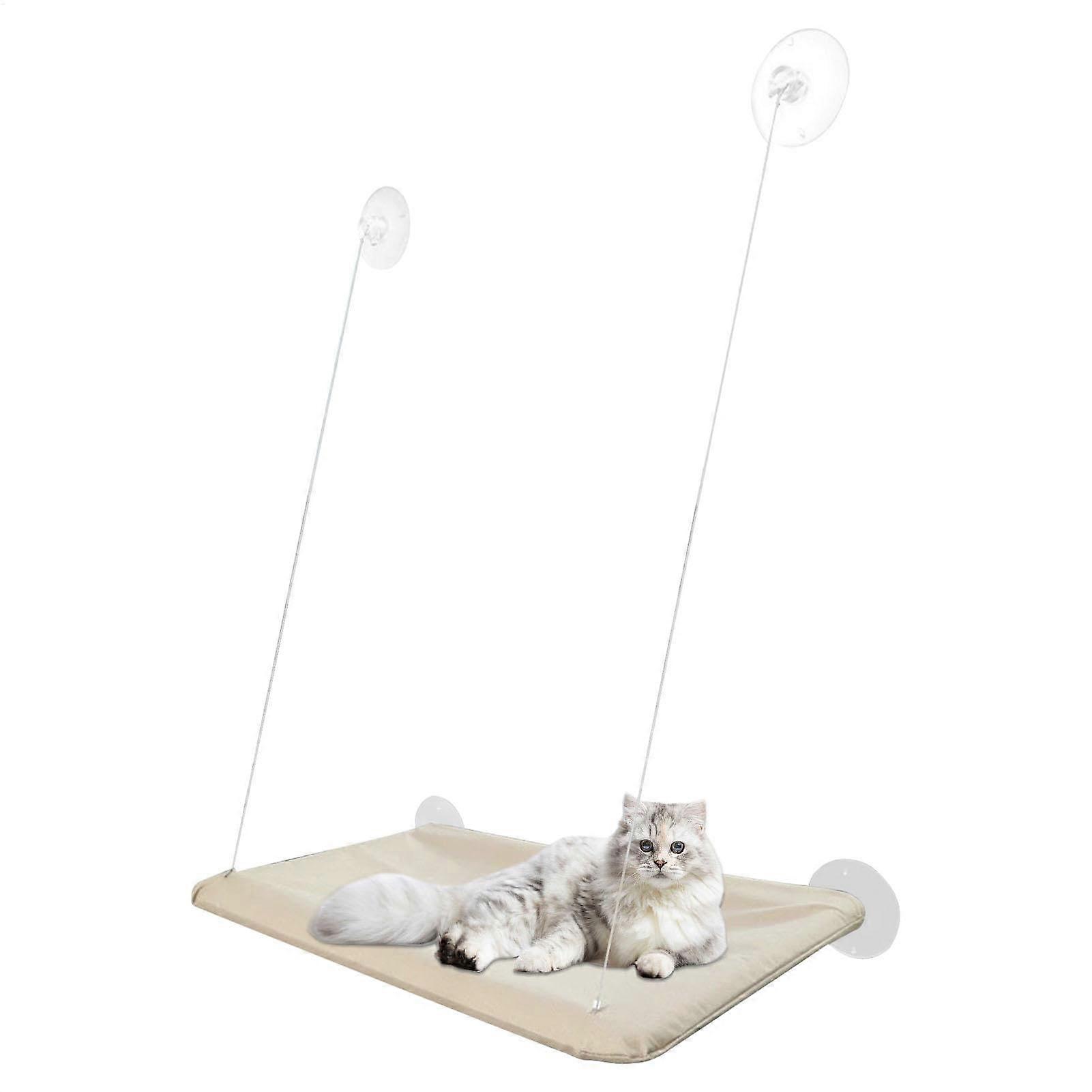 Cat Window Perch for Large Cats with Strong Suction Cups, Spacious Hammock Bed for Sunbathing