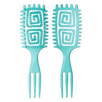Krøllet hår børste massage kam krøllet definer styling børste med gaffel udfiltring hår børste frisør styling værktøj grøn