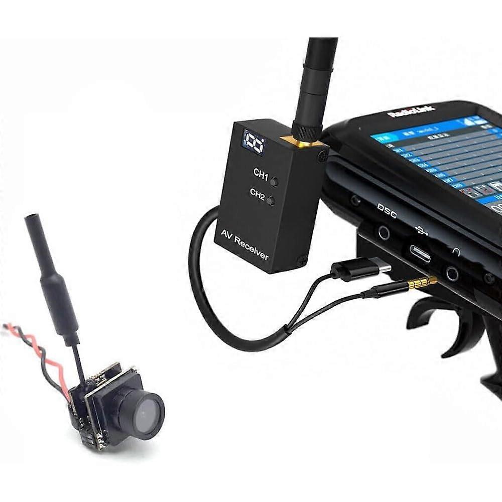 FPV Camera Transmitter and 5.8GHz Wireless Receiver Kit 48CH Durable for Drone Racing