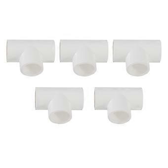 20mm PVC Tee 3-veis vannrøradapter hvit 5 stk