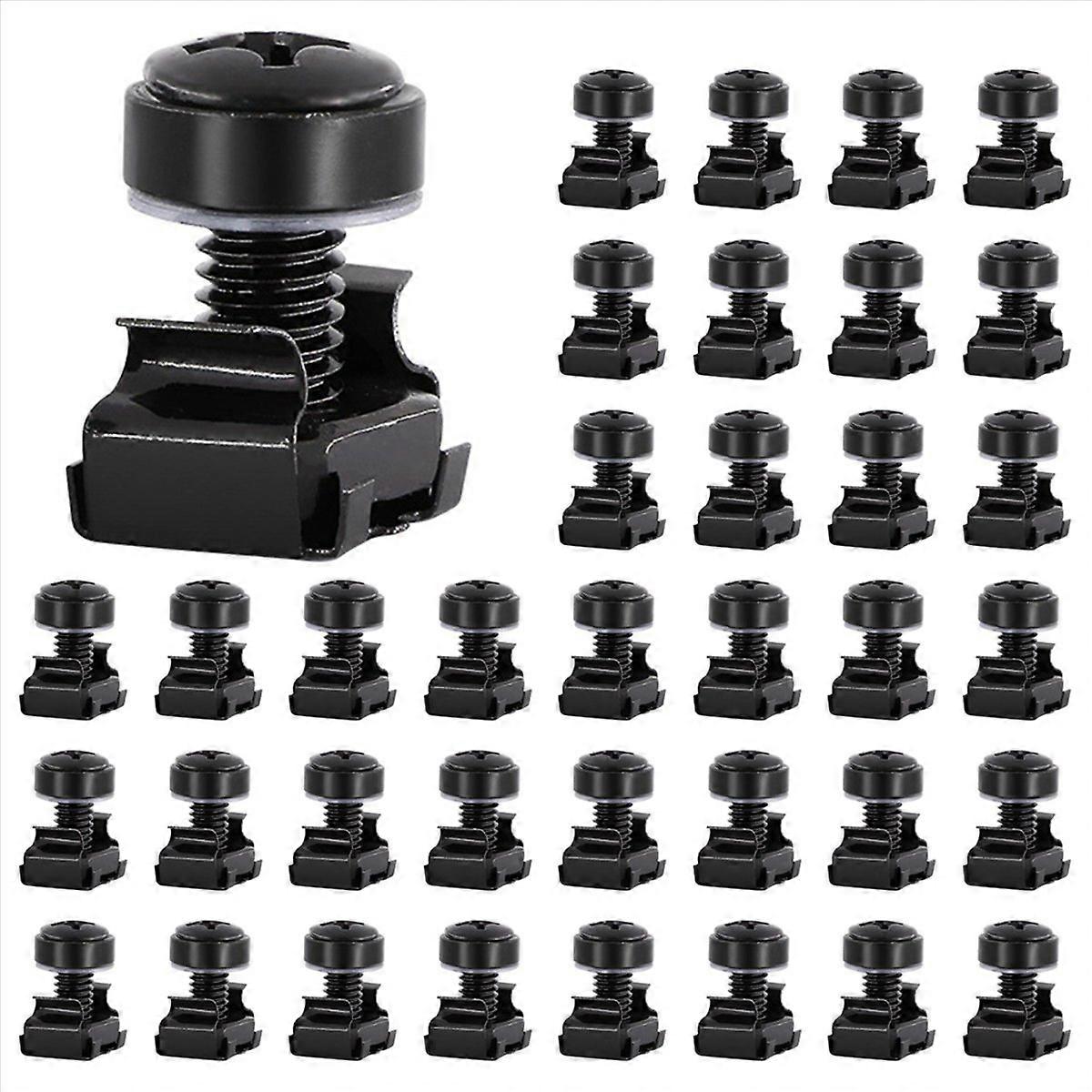 50Pcs M6x16mm Computer Rack Mount Cage Screws and Nuts & Washers