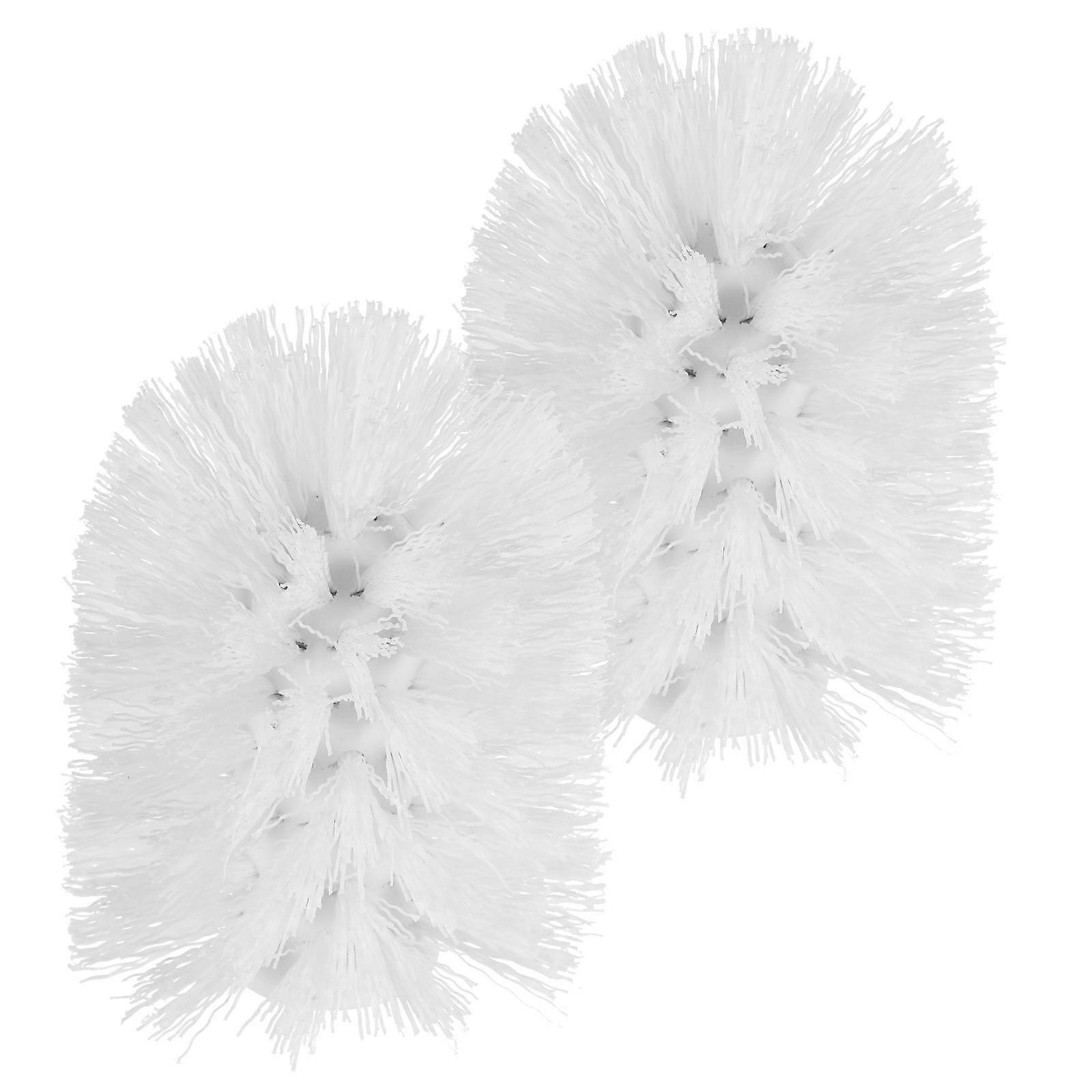 Replacement Toilet Brush Head for Bathroom Cleaning 2Pcs White Set