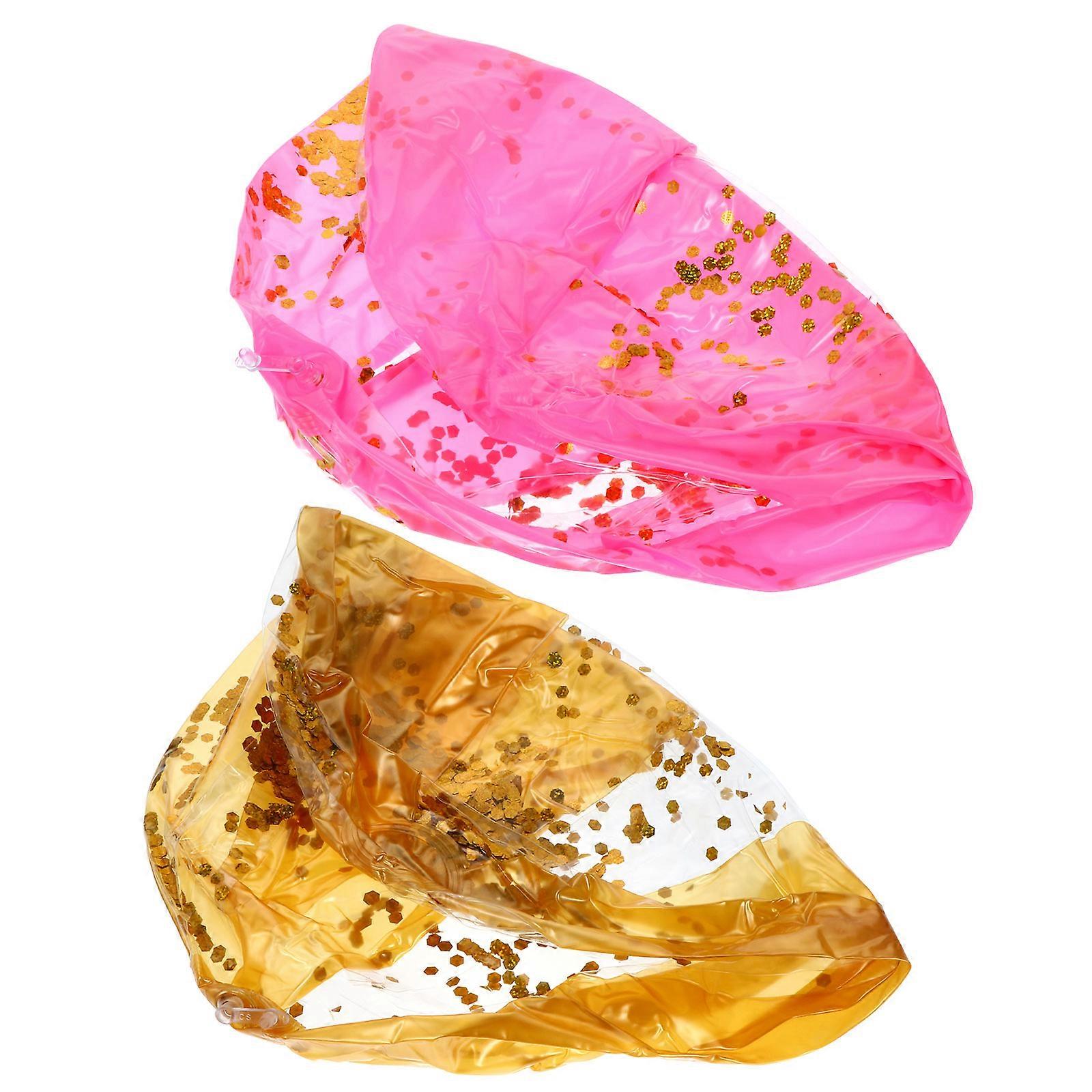 PVC Sequined Inflatable Beach Ball for Playing Water Fun 2Pcs