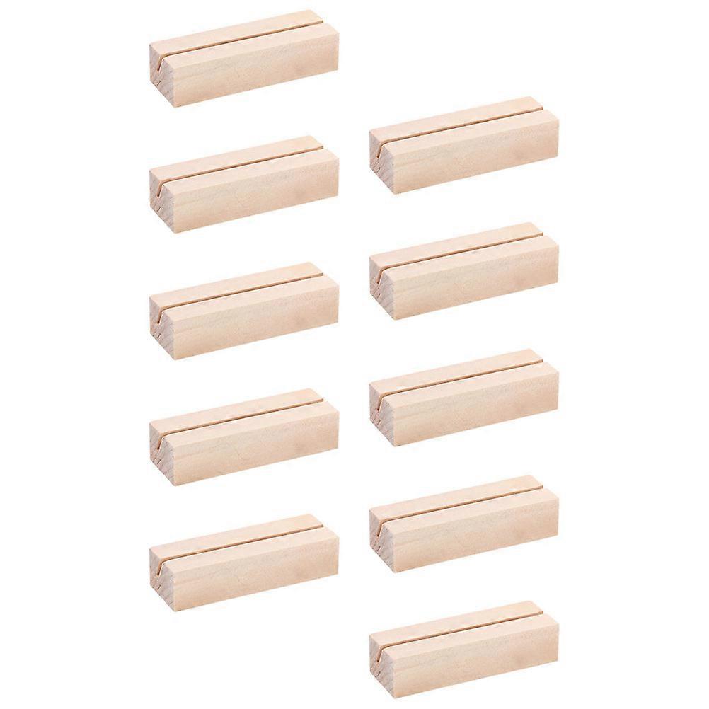125Pcs Beige Wooden Photo Stand for Office Table Use Rectangular Holder