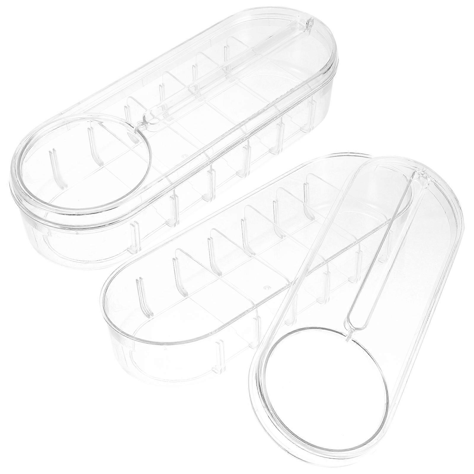 Cord Storage Data Cable Box for Storage 2Pcs Transparent USB Organizer Case