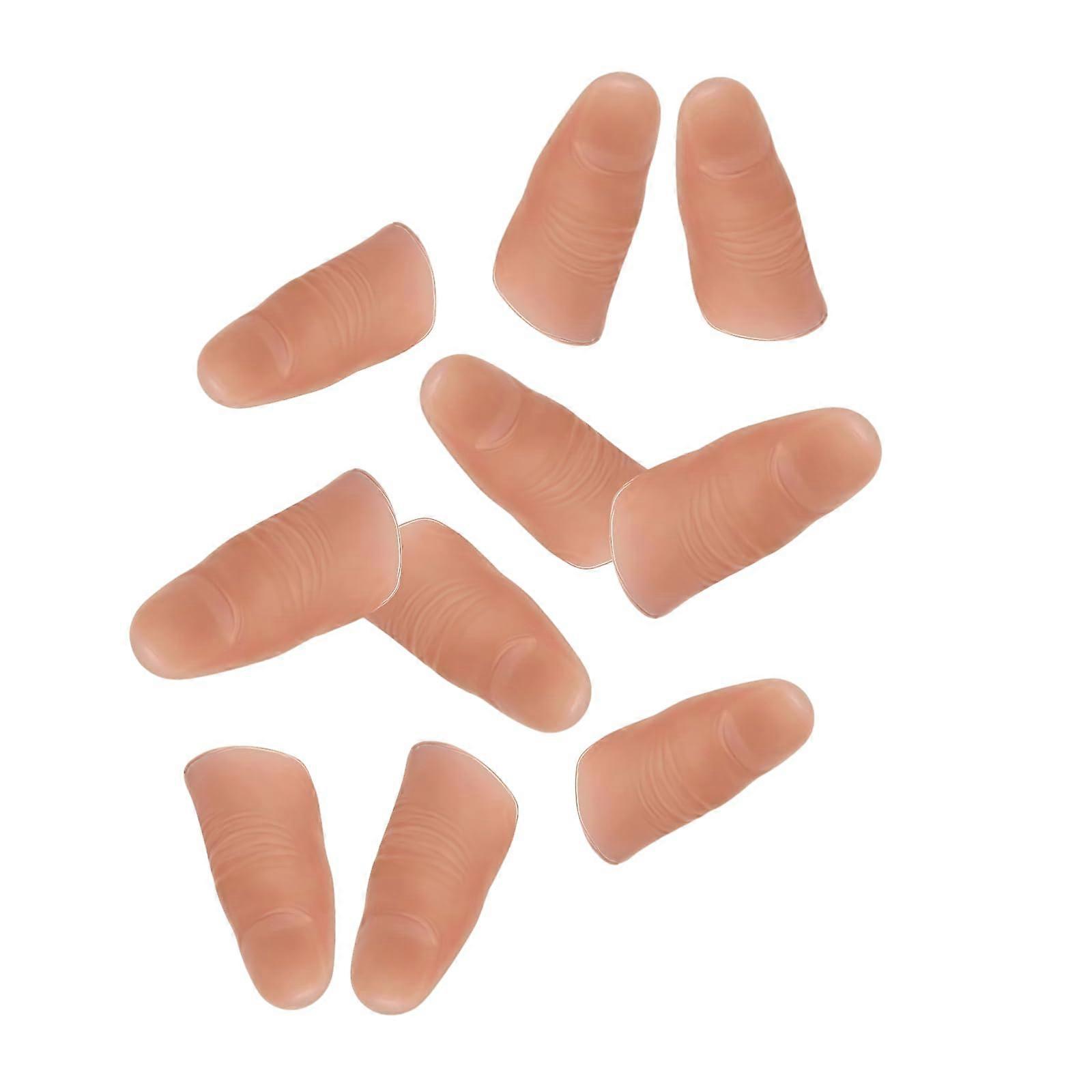 Magic Thumb Tip Tricks Set 10pcs Fake Thumb Tips for Magicians Beginner Friendly Reusable Prop Pack