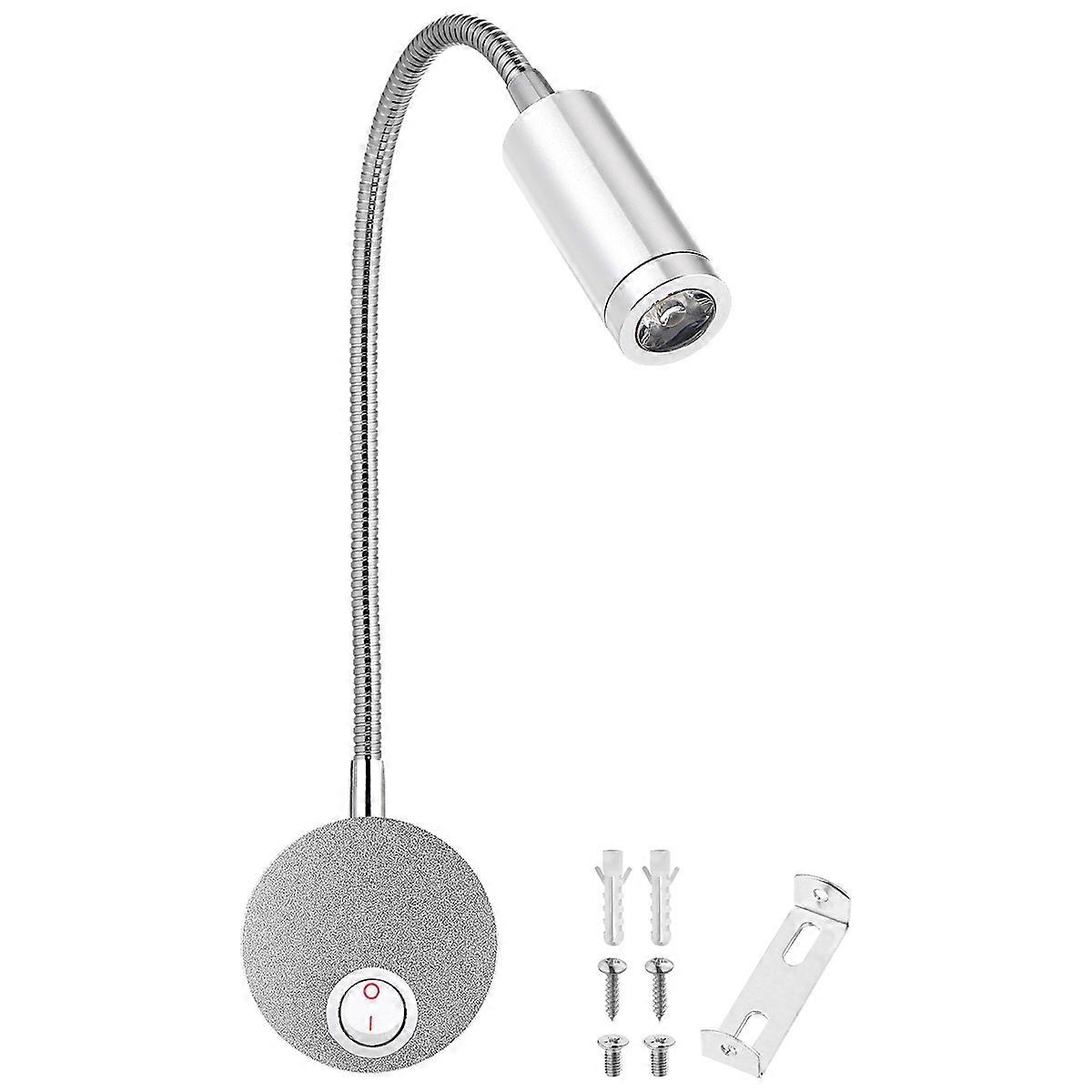 Silver Rotating LED Wall Lamp Mobestech for Bedside Lighting