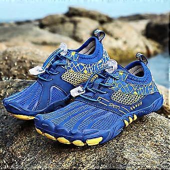 Baskets pour filles et garçons, bout fermé, antidérapantes, à lacets, chaussures de sport minimalistes pour bébés, style classique, pour anniversaire, bleues, 3-4 ans