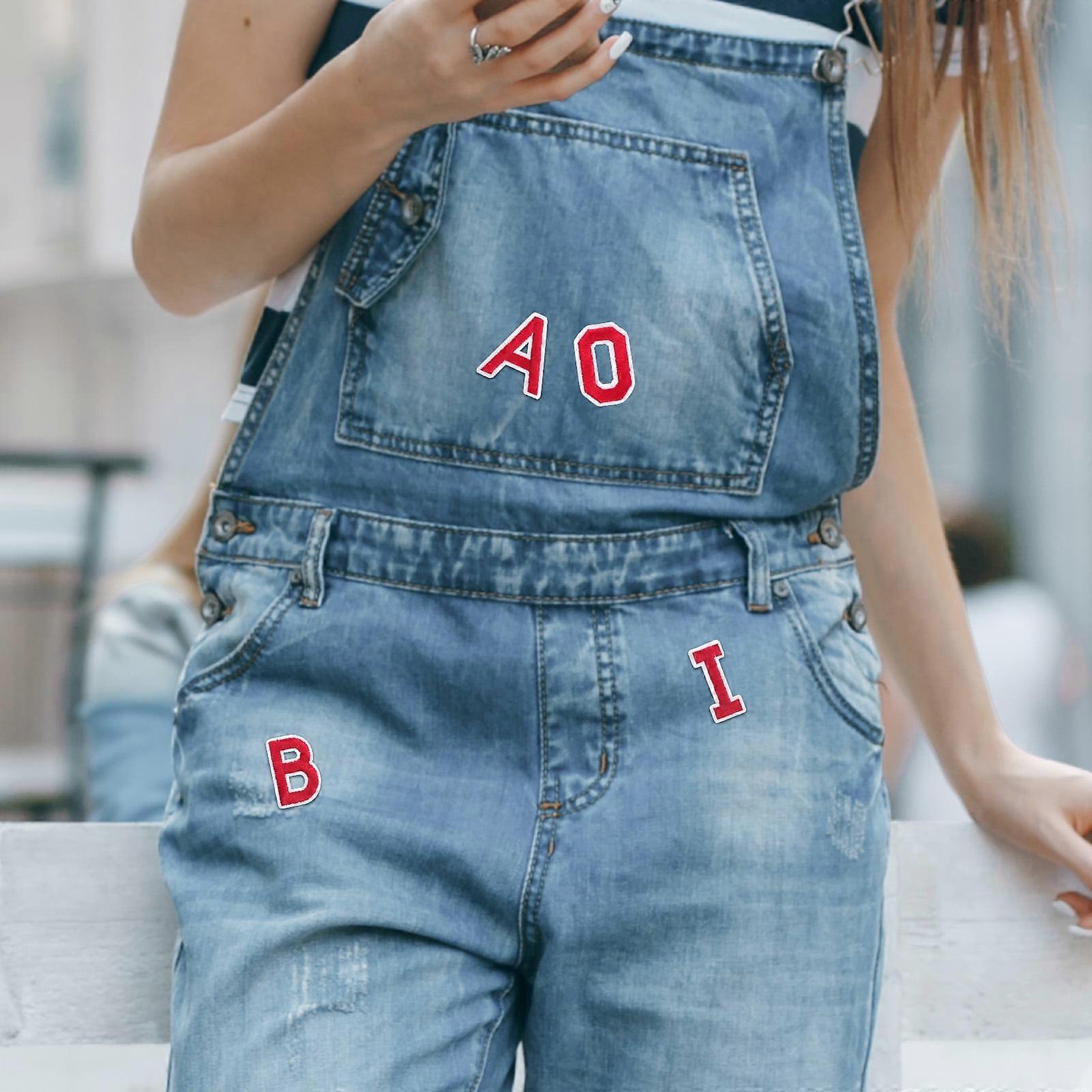 Red Letter Patches Polyester 72Pcs