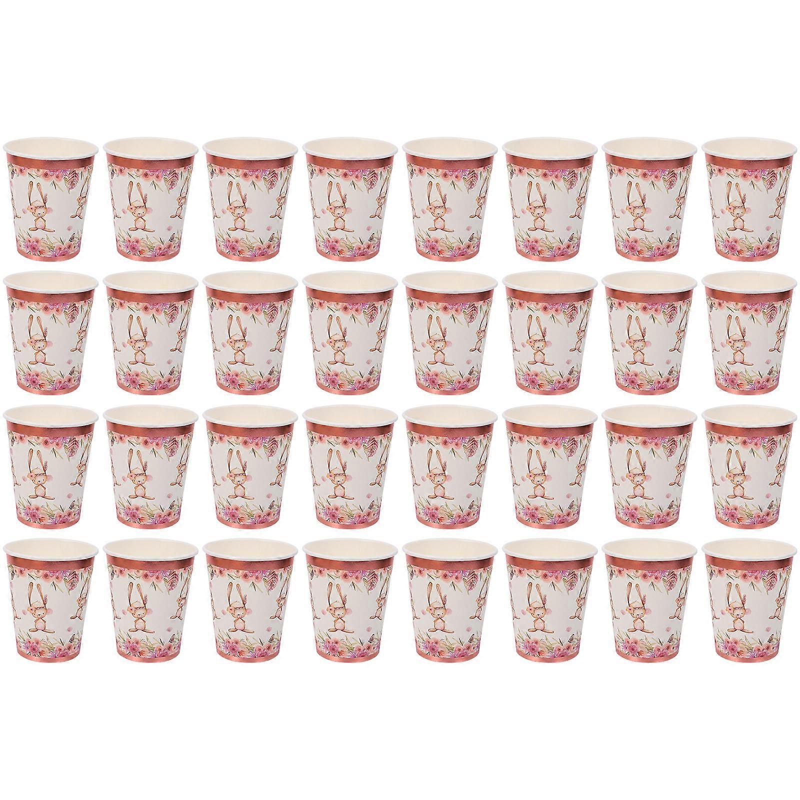4 set/32pcs Disposable Tableware Easter Party Decoration Bronzing Paper Cup