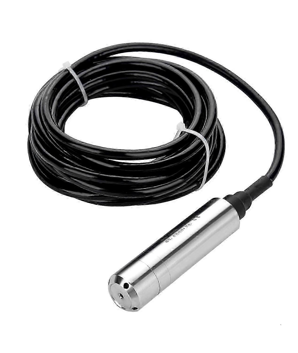 Submersible Level Sensor 4-20mA, Throw-In Type Liquid Level Sensor,24V DC Input Liquid Level Transmitter,0-5M Measuring Range 20m