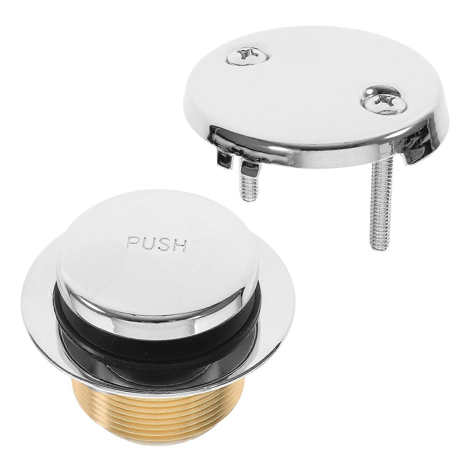Silver Bathtub Drain Trim Kit for Overflow Drain Replacement 4Sets