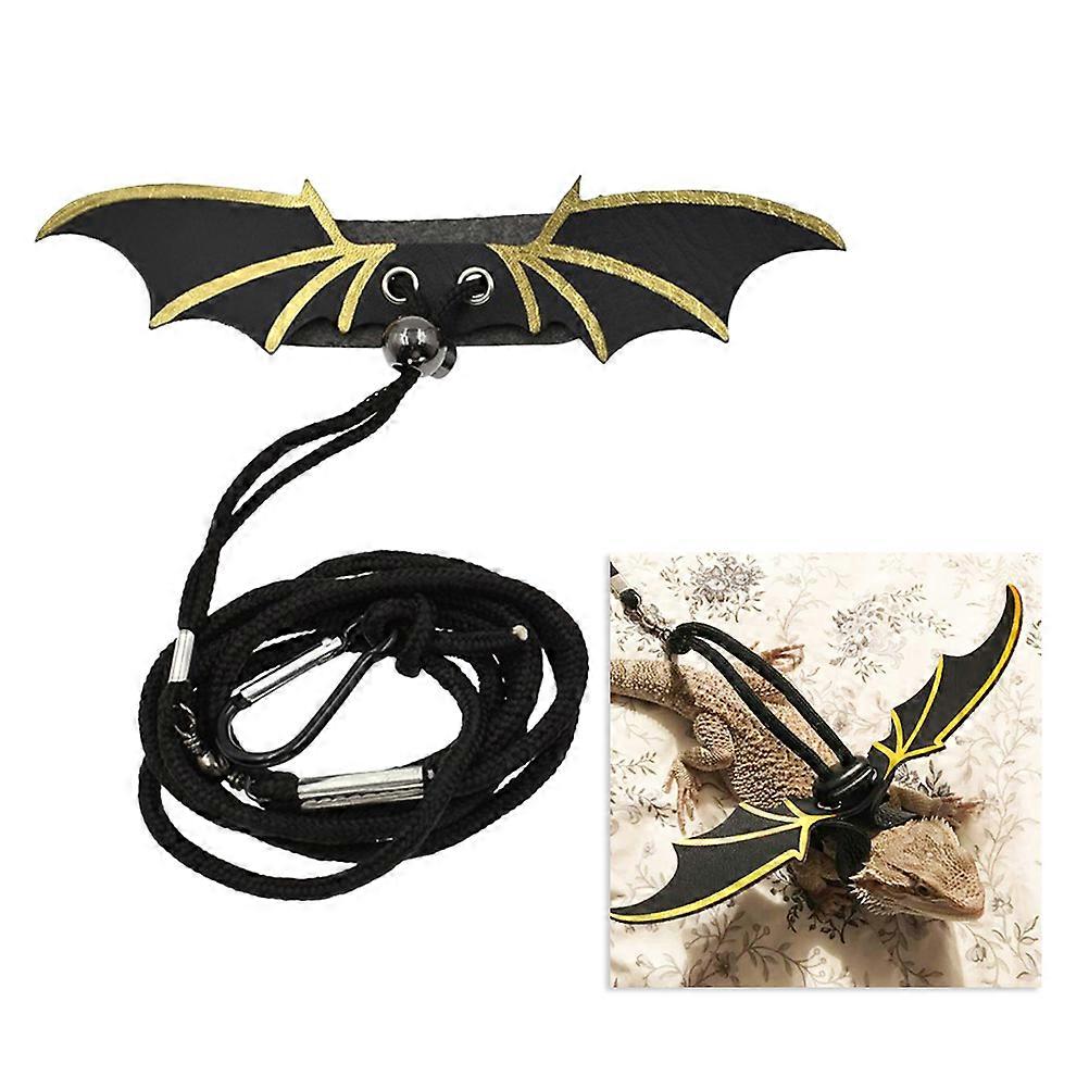 Reptile Lizard Harness Adjustable Leash with Wings 2Pcs Set
