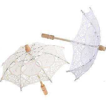 Wedding Umbrella Vintage Lace Parasol for Photography Prop 2Pcs