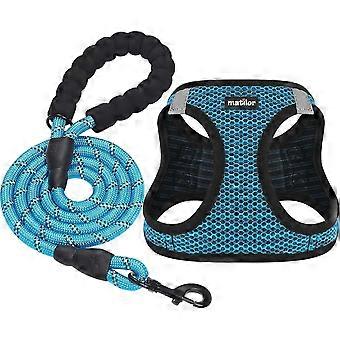 Dog Harness Step-in Breathable Puppy Cat Dog Vest Harnesses for Small Medium Dogs Blue  Blue   M (Chest 13.5''-16.5'', Weight 10-15 lb)