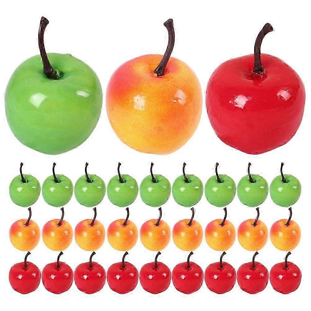 Assorted Color Mini Artificial Apples Foam Small Apples for Decor 30Pcs