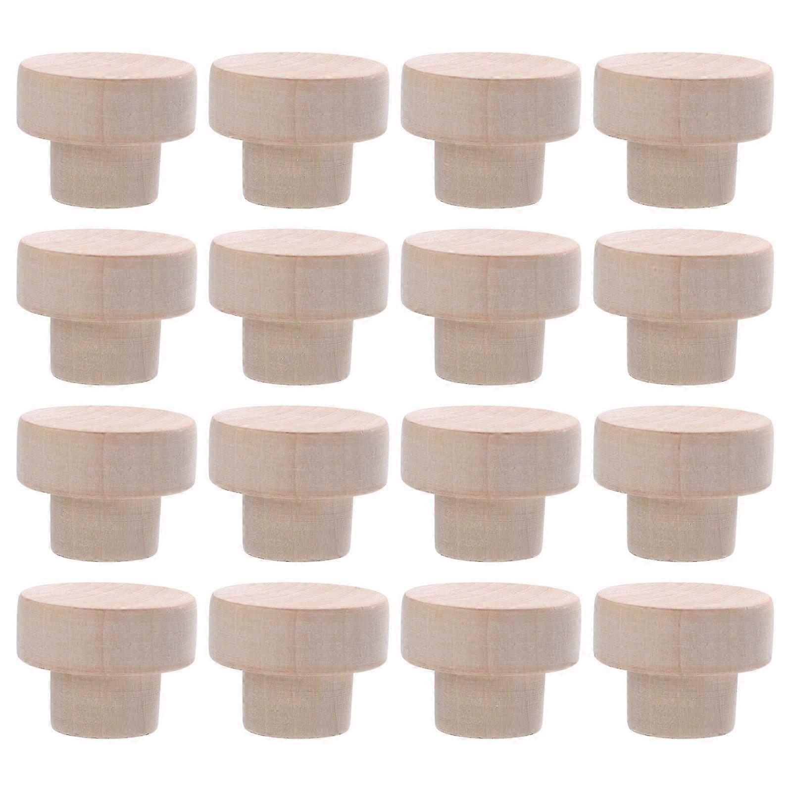 Furniture Wooden Pulls Wood Drawer Knobs for Pulling Handle 16Pcs Set