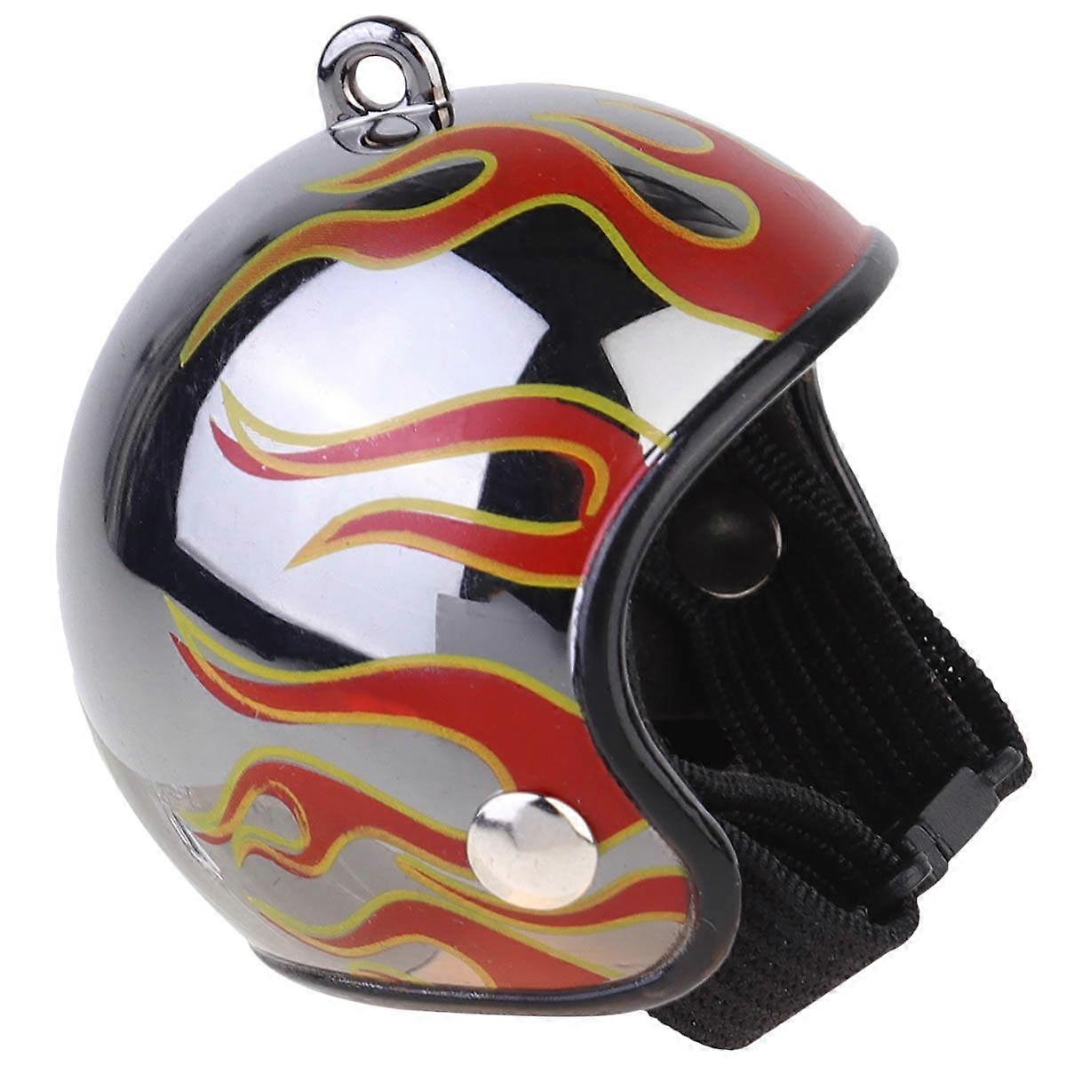 Chicken Hard Hat for Storage 1Pcs Small Pet Headgear with Flame Pattern