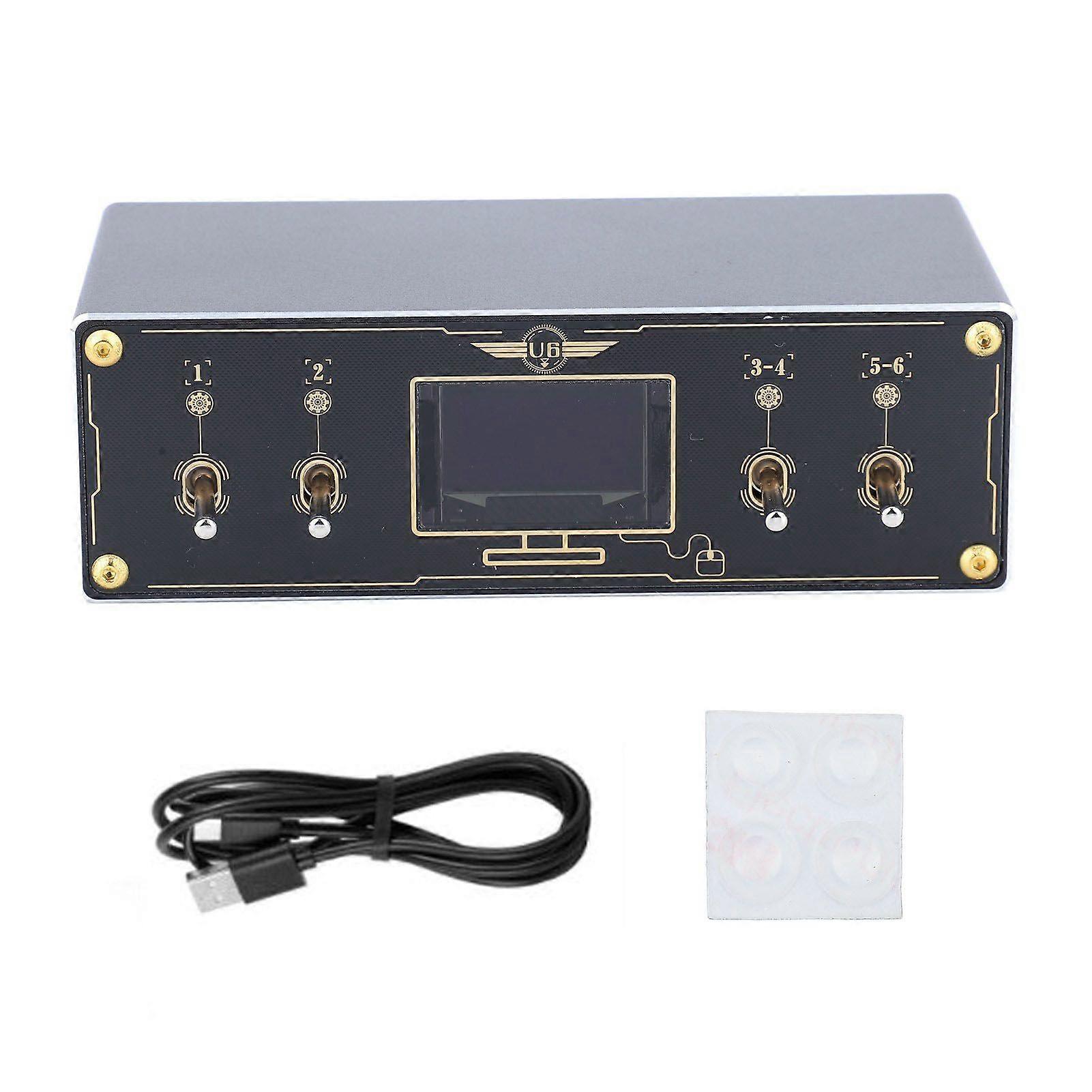 OLED Power Meter Automatic Shutdown 6 Channel USB Switcher Block DC 5V 1?5A Type C
