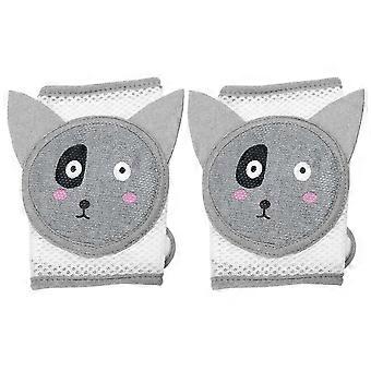 Baby Knee Protector Cartoon Knee Pads for Protection 2Pcs Breathable Grey -N