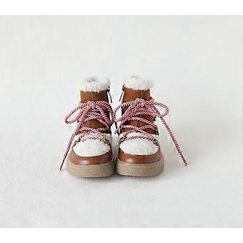 Bottes de neige d'hiver pour enfants, bottines en daim et cuir véritable pour bébés filles, chaudes et épaisses, en laine d'agneau, chaussures d'école tendance pour garçons