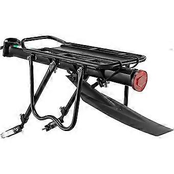 Cykel bakre rack Mtb sadelstolpsfäste, bärare, reflektor och stänkskärm, universell snabbinstallation svart