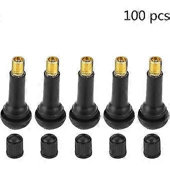 Tyre Tire Valves Snap In Tire Tyre Valve Stem Car Motorcycle Universal Replacement Snap In Tire Tyre Valve Stem (tr414)black, Gold100pcs