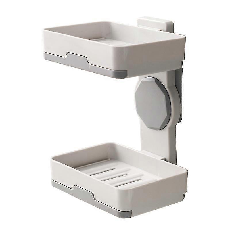 Double Layer Soap Dish Wall Mounted Self Adhesive