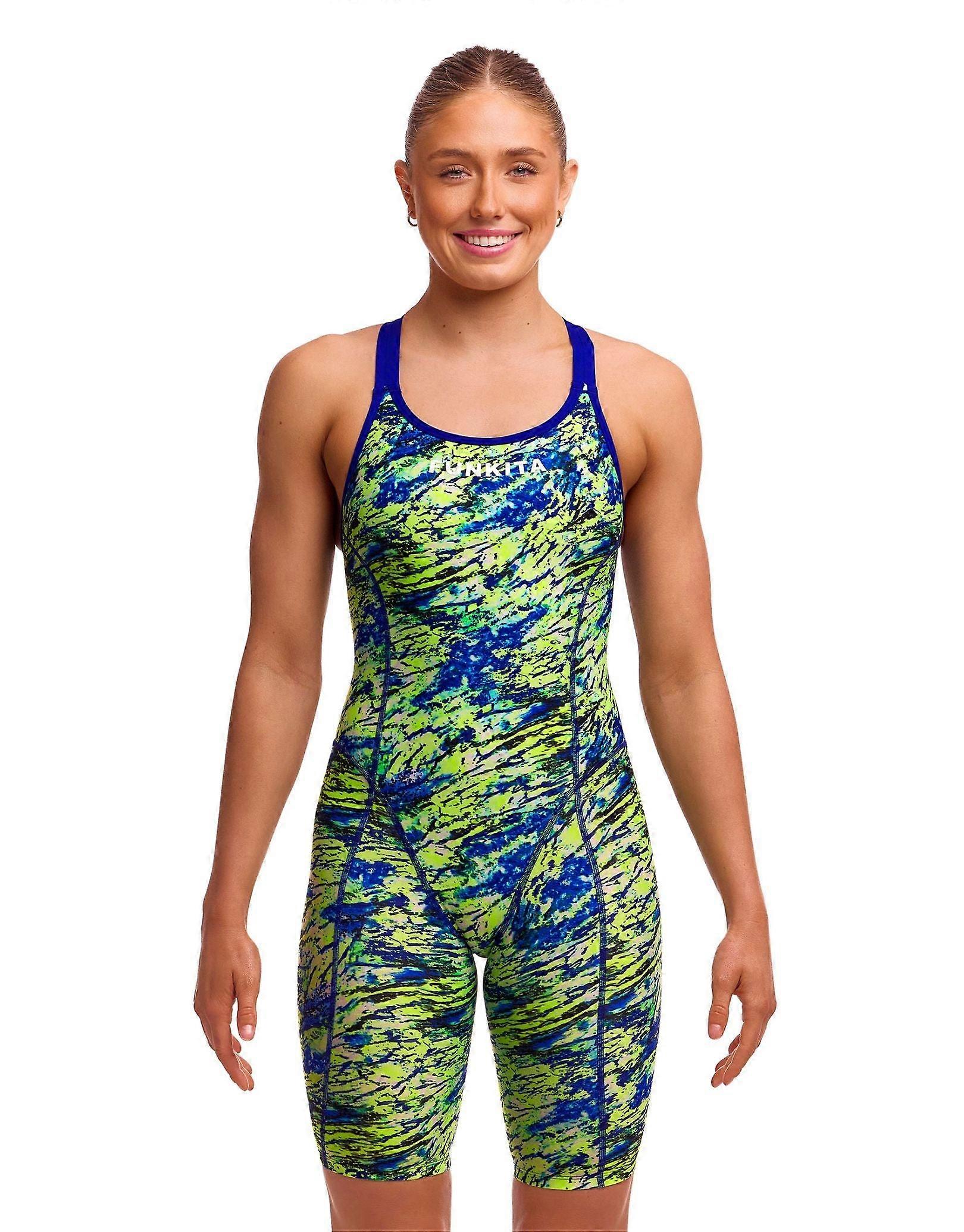 Funkita Scaled Back Fast Training Einteiler Beinanzug - Grün/Blau