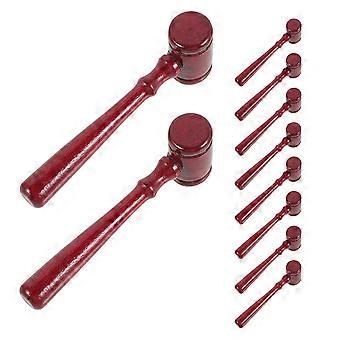 Judge Gavel Red Wooden Toy for Kids Use 10Pcs Set for Role Play